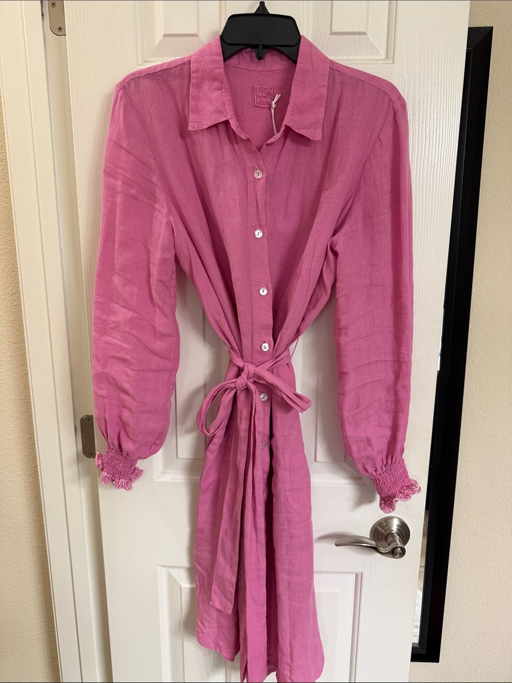 120% LINO Pink Dress. Size m/L Italian 46. All Linen . NEW with tags